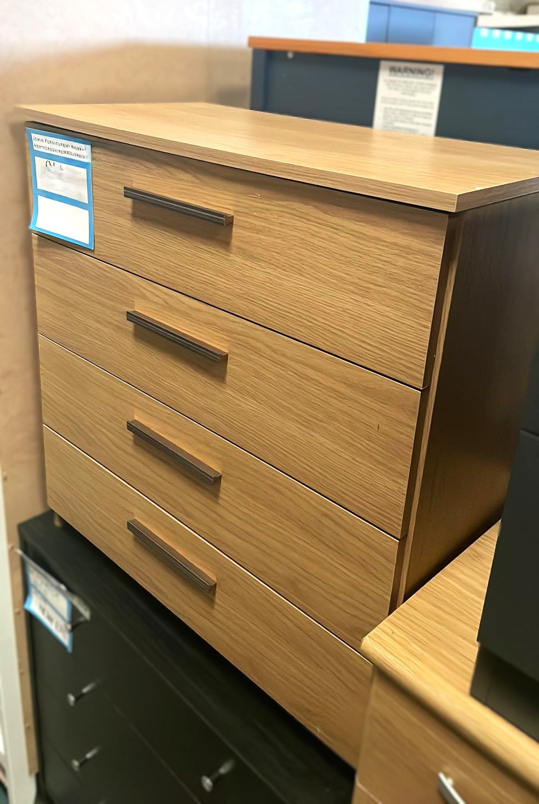 Assembled Normandy 4 Drawer Chest - Oak Effect