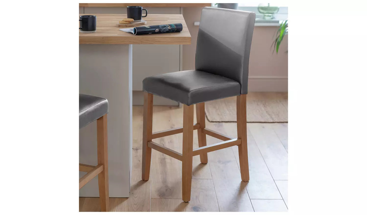 Winslow Faux Leather Bar Stool - Grey