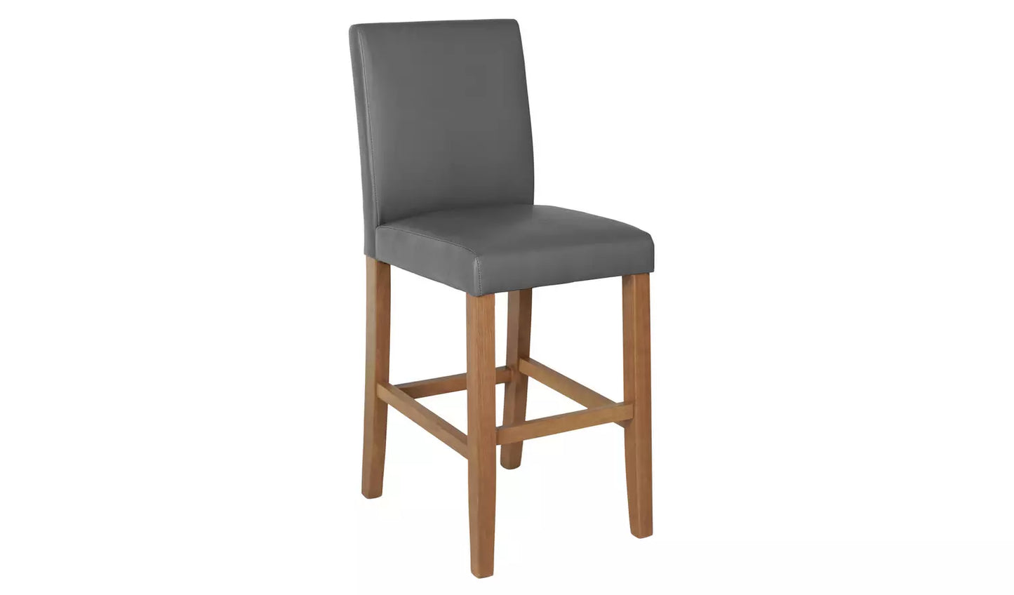 Winslow Faux Leather Bar Stool - Grey