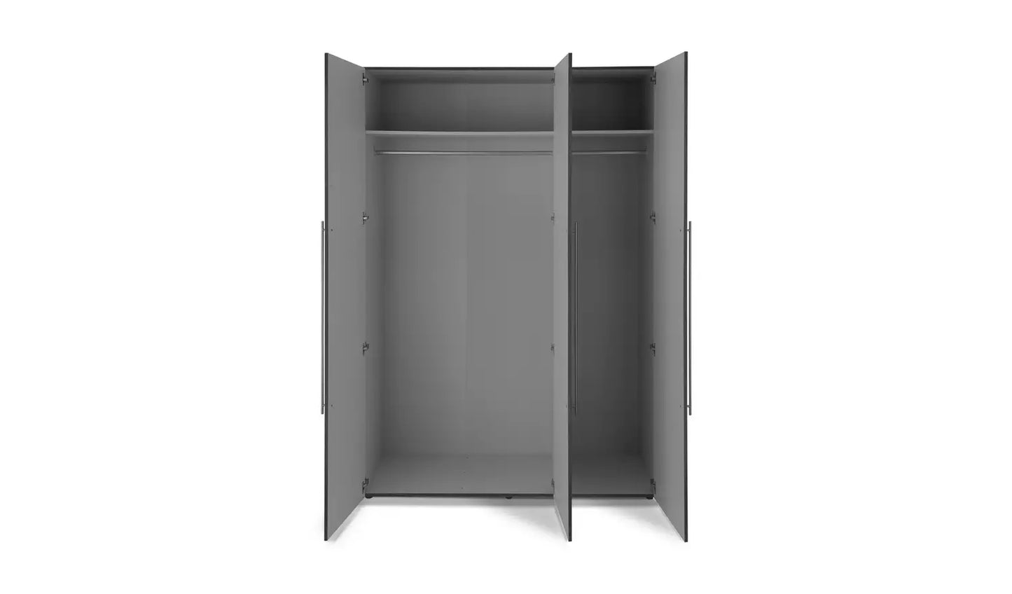 Habitat Atlas 3 Door Wardrobe - Black & Brown