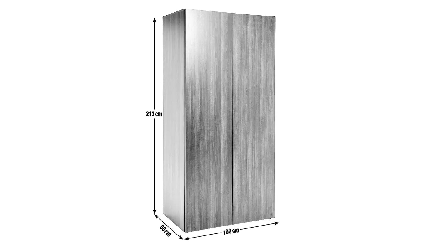 Habitat Atlas 2 Door Wardrobe - Black & Brown