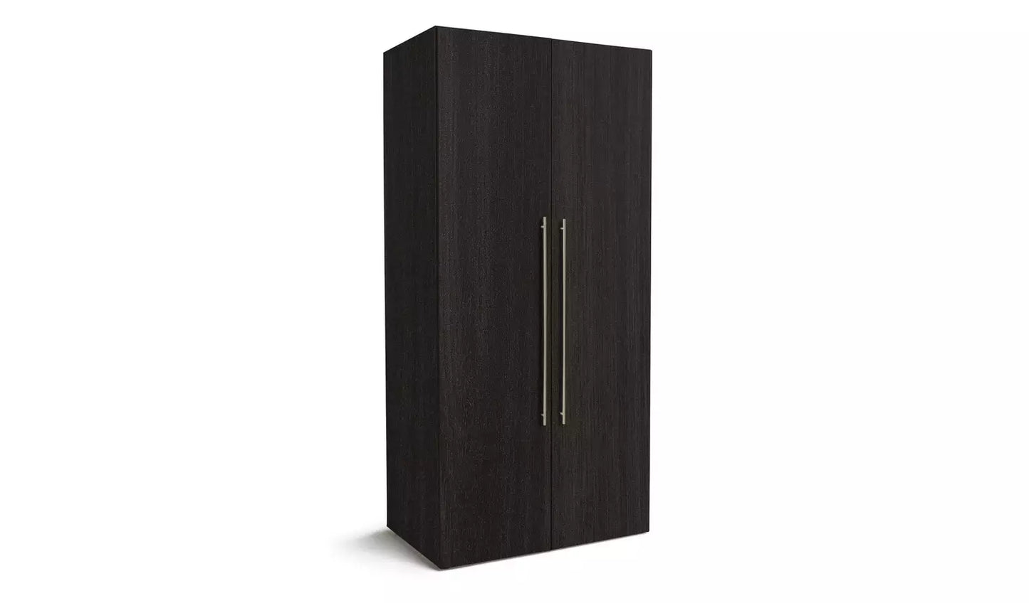 Habitat Atlas 2 Door Wardrobe - Black & Brown