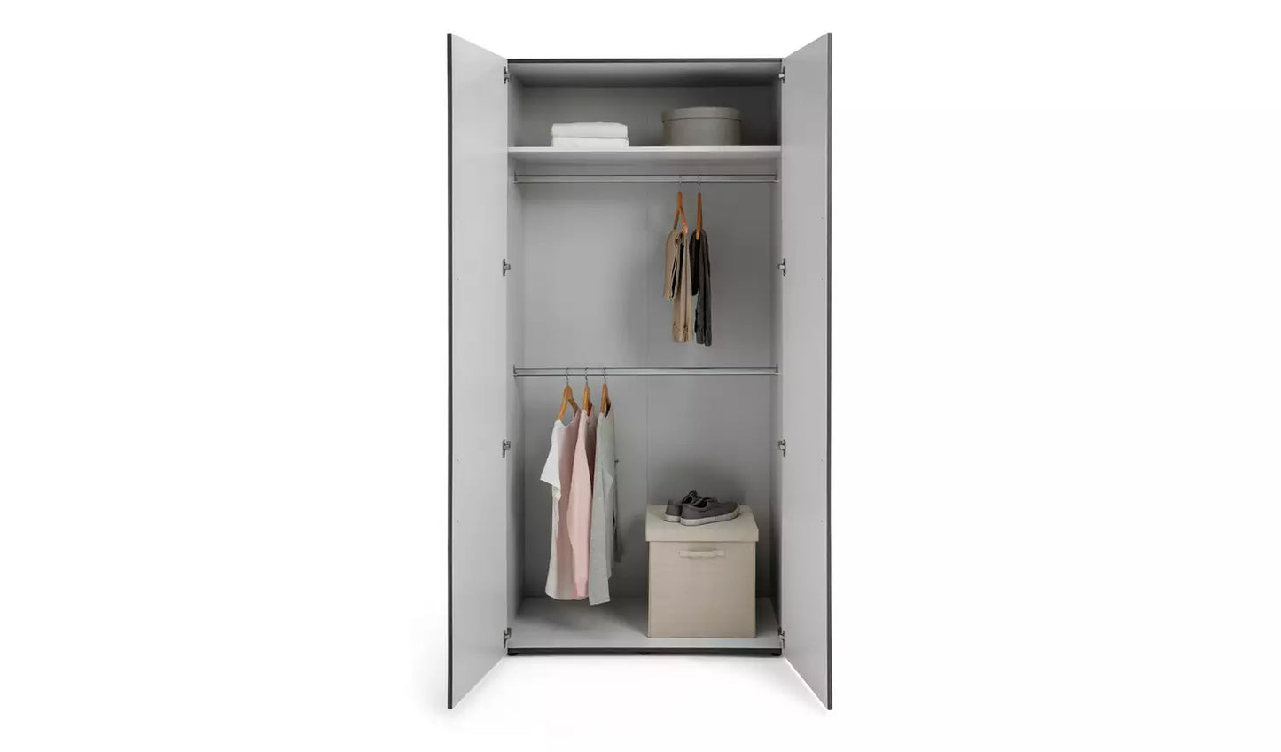 Habitat Atlas 2 Door Wardrobe - Black & Brown