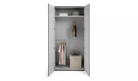 Habitat Atlas 2 Door Wardrobe - Black & Brown