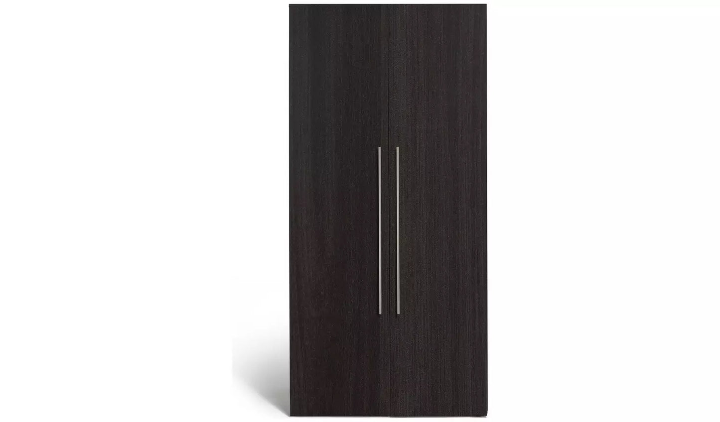 Habitat Atlas 2 Door Wardrobe - Black & Brown
