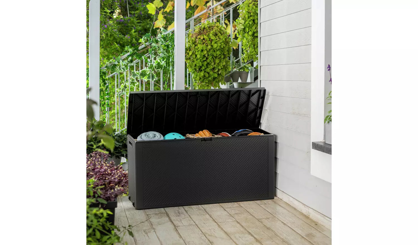 Keter Emily 277L Outdoor Garden Storage Box - Grey