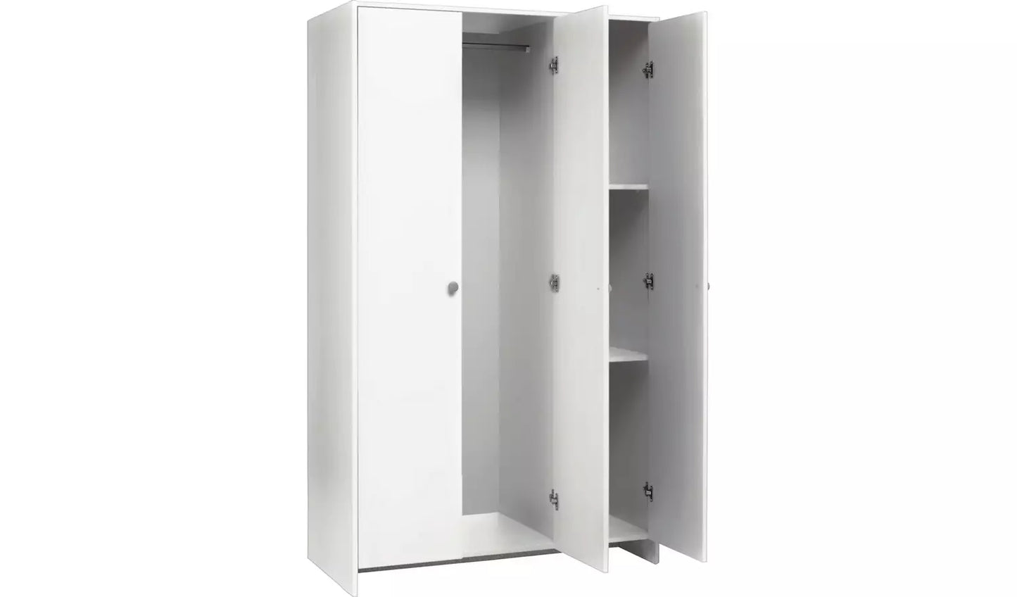 Seville 3 Door Wardrobe - White
