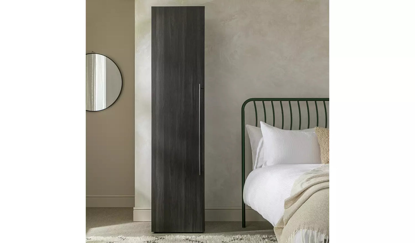 Assembled Habitat Atlas 1 Door Wardrobe - Black & Brown