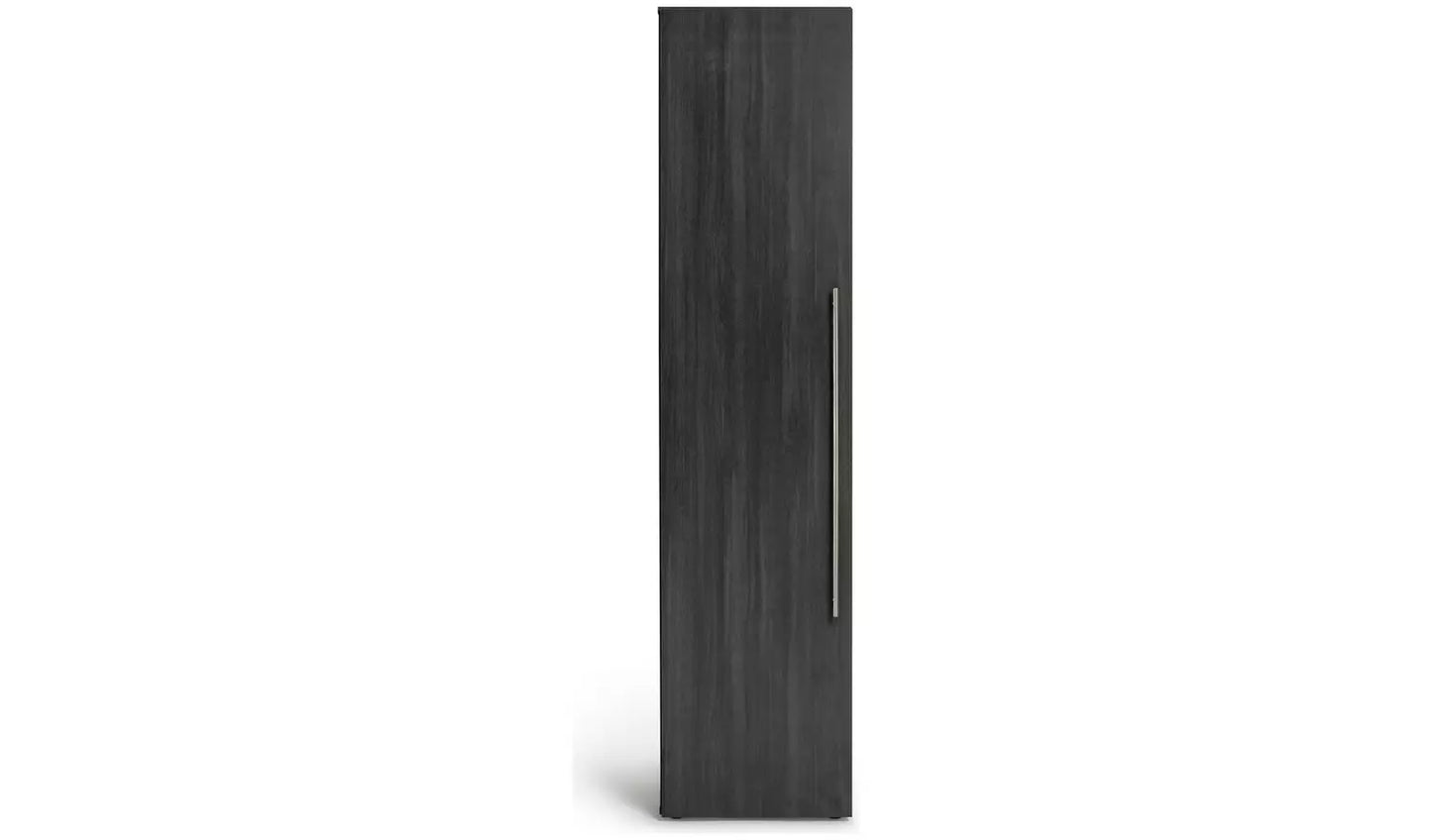 Assembled Habitat Atlas 1 Door Wardrobe - Black & Brown