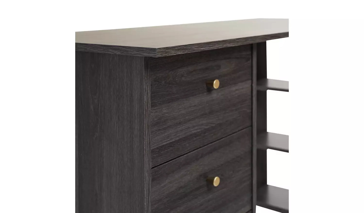 Assembled Malibu 3 Drawer Office Desk - Black & Brown