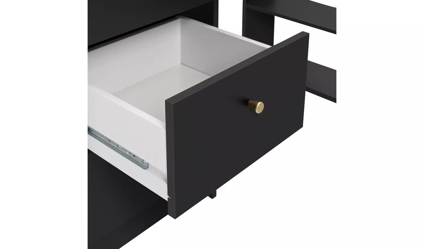 Assembled Malibu 3 Drawer Office Desk - Black & Brown