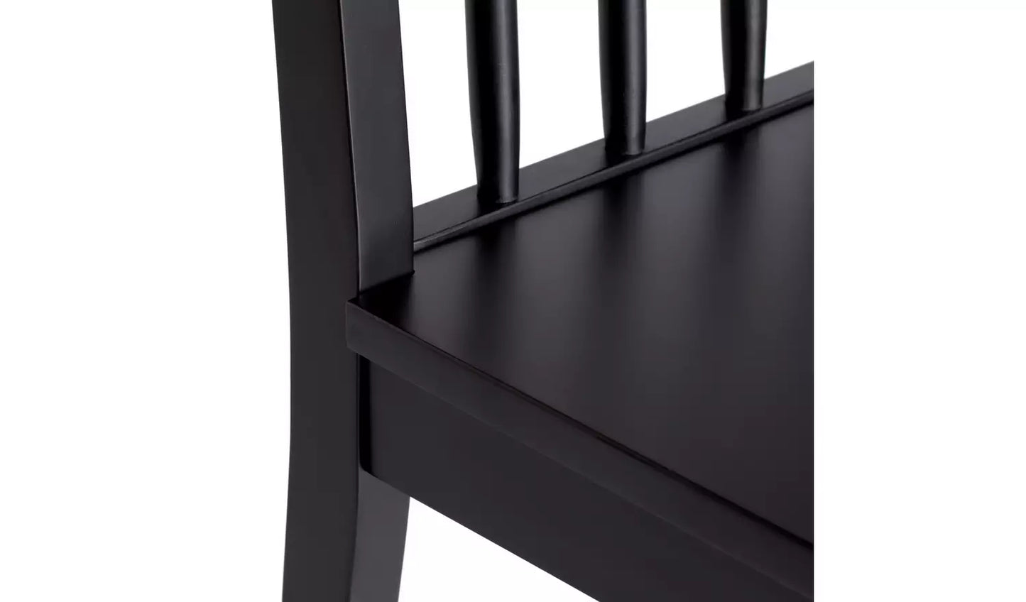 Assembled Habitat Nel Wood Veneer Dining Table + 4 Chairs - Black