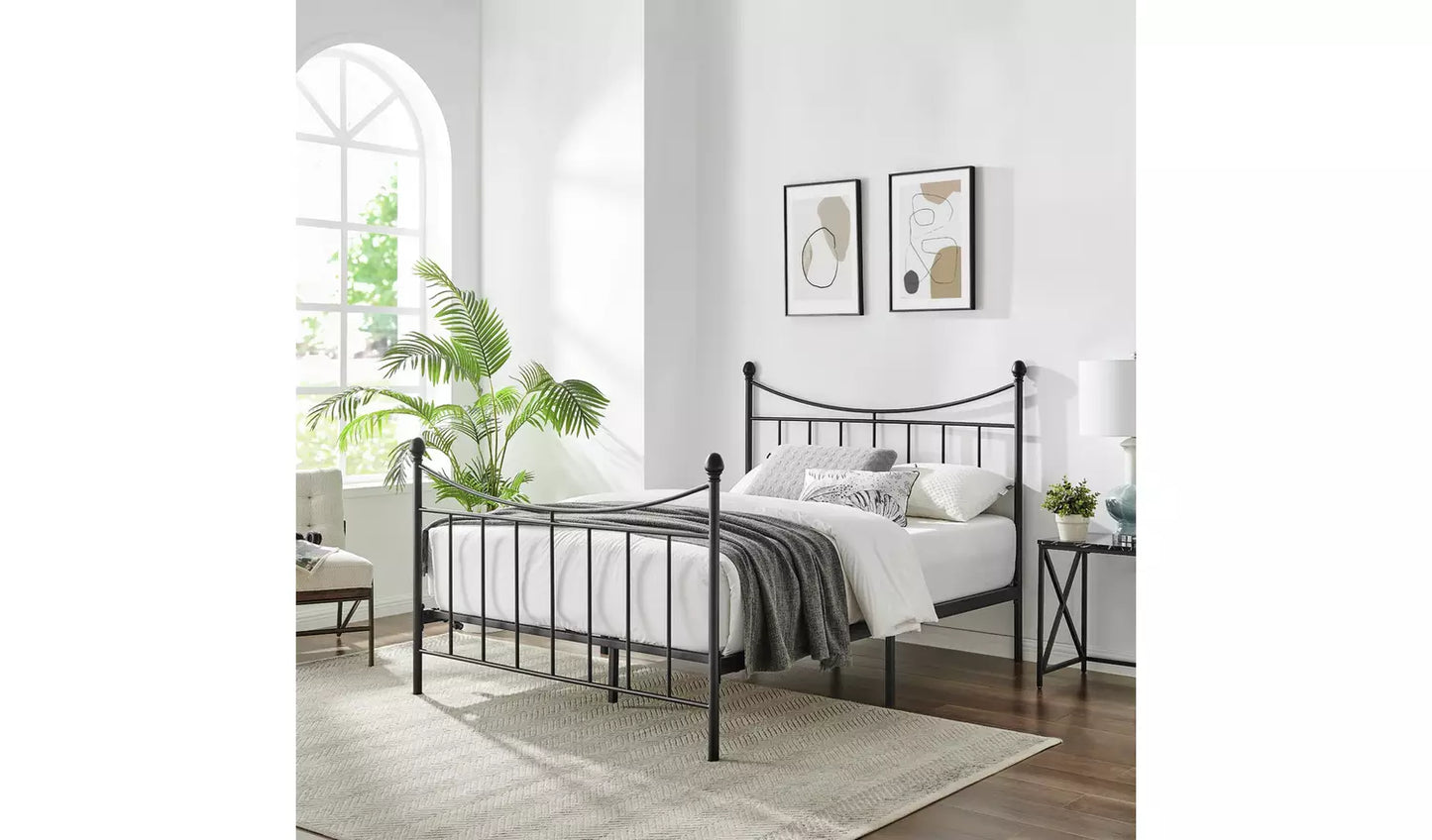 Clara Kingsize Metal Bed Frame - Black
