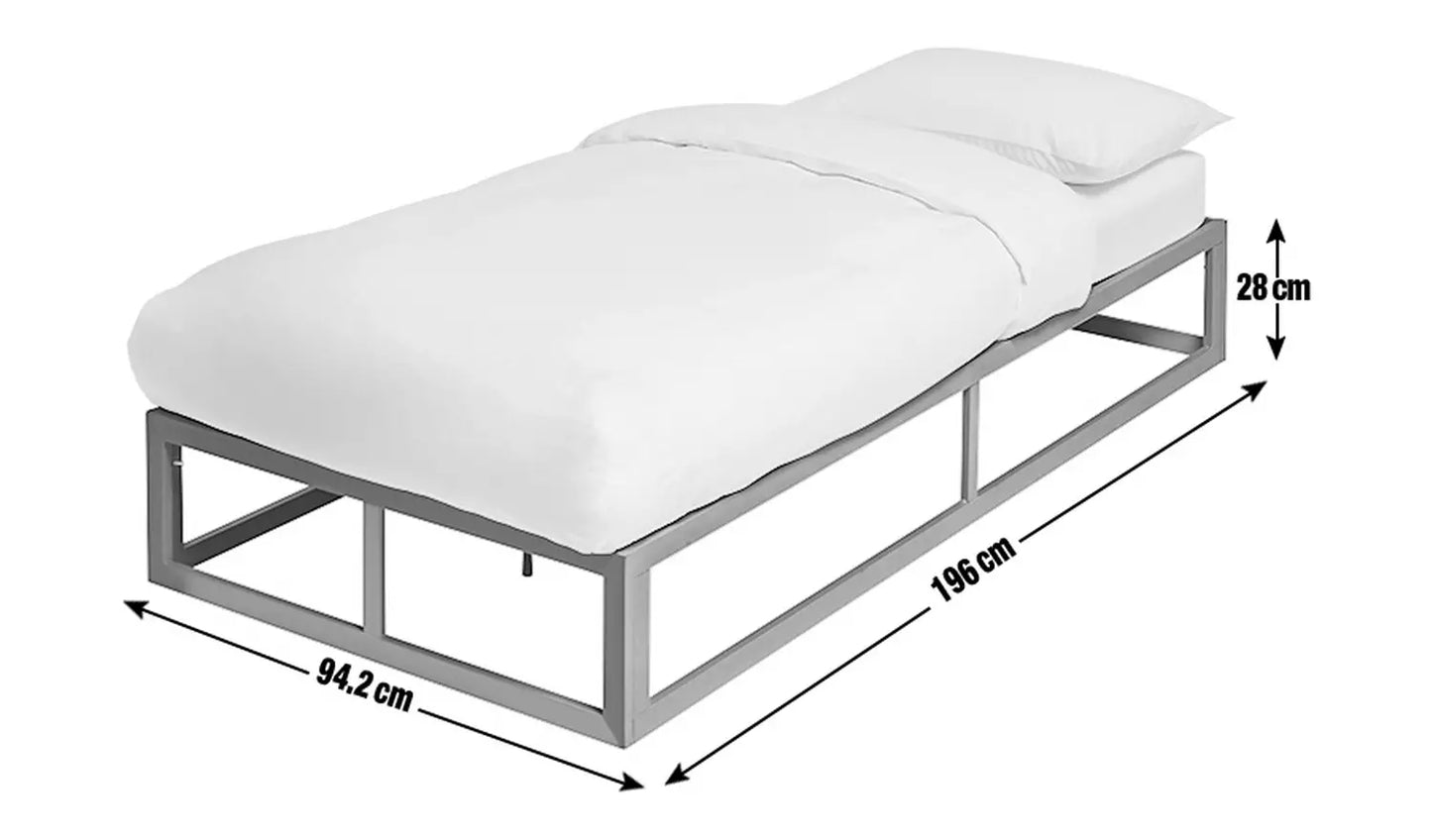 Habitat Platform Single Metal Bed Frame - White