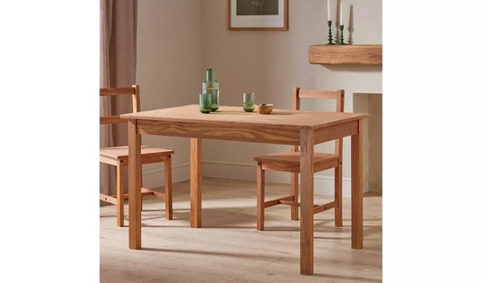 Assembled Raye Solid Wood 4 Seater Dining Table - Natural