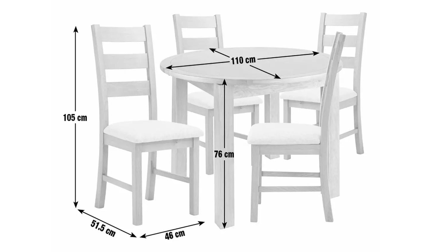 Assembled Ashwell Extending Oak Dining Table & 4 Oak Chairs