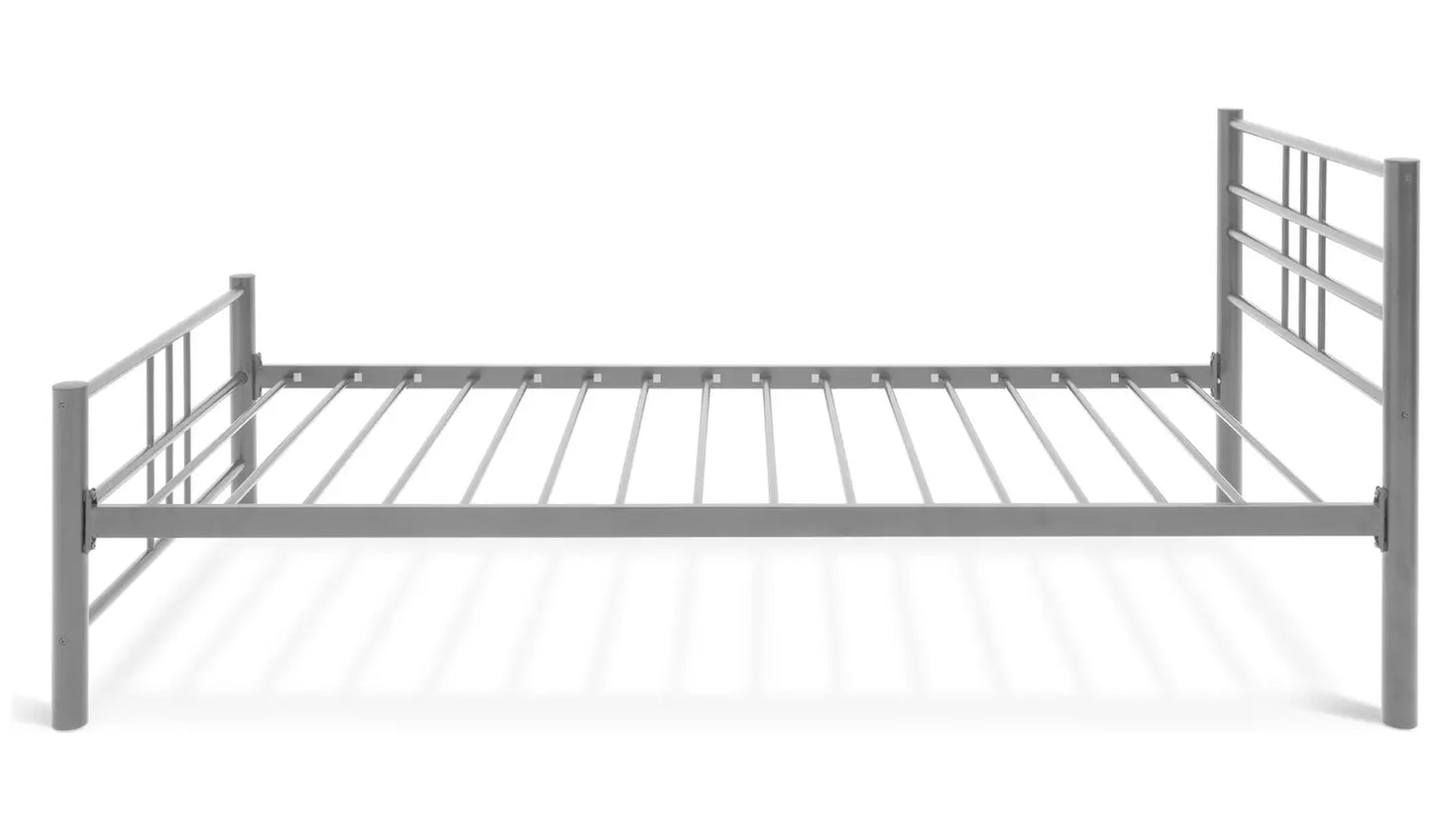 Atlas Single Metal Bed Frame - Silver