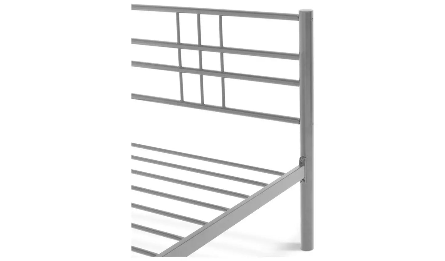 Atlas Single Metal Bed Frame - Silver