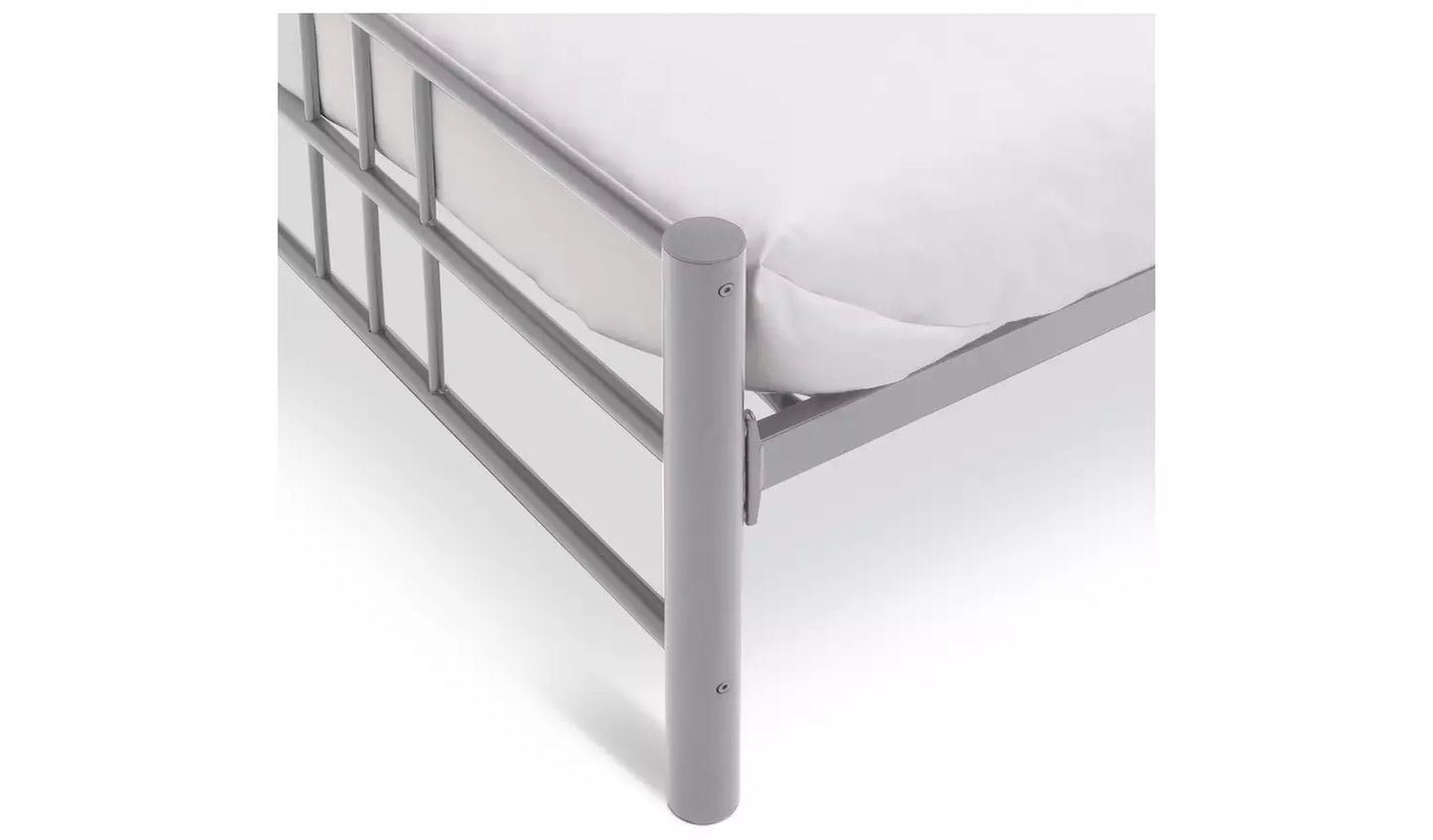 Atlas Single Metal Bed Frame - Silver