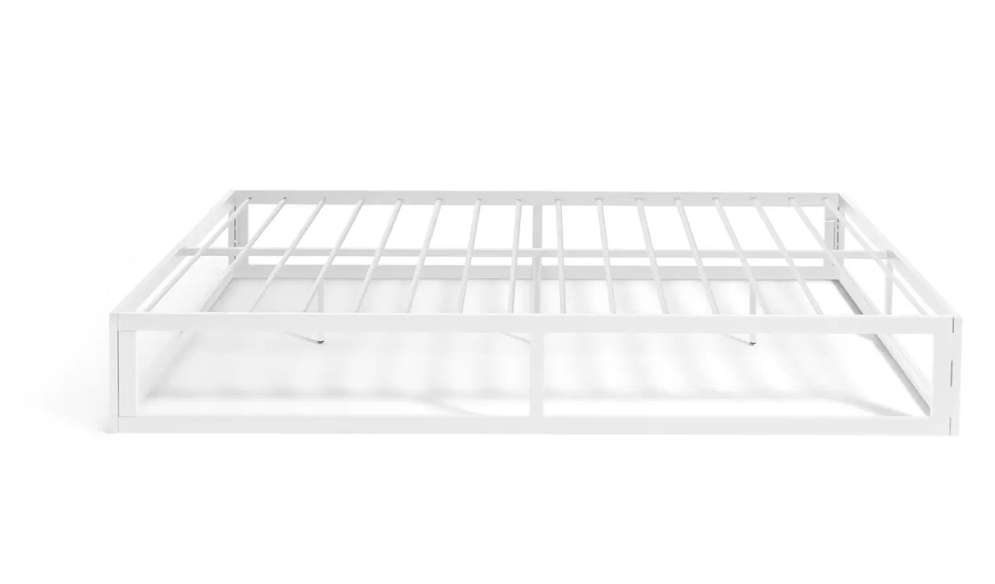 Assembled Habitat Platform Double Metal Bed Frame - White