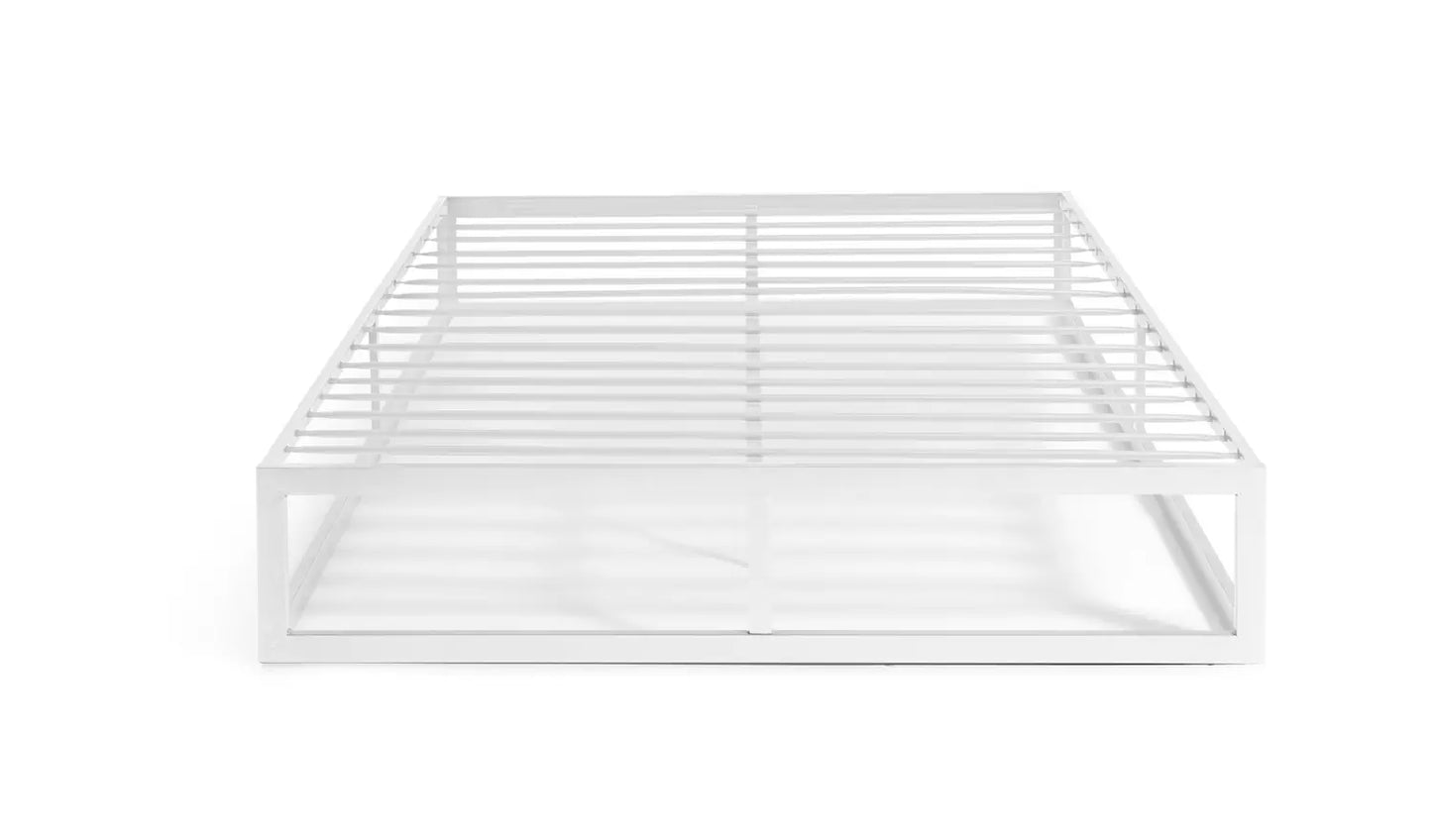Assembled Habitat Platform Double Metal Bed Frame - White
