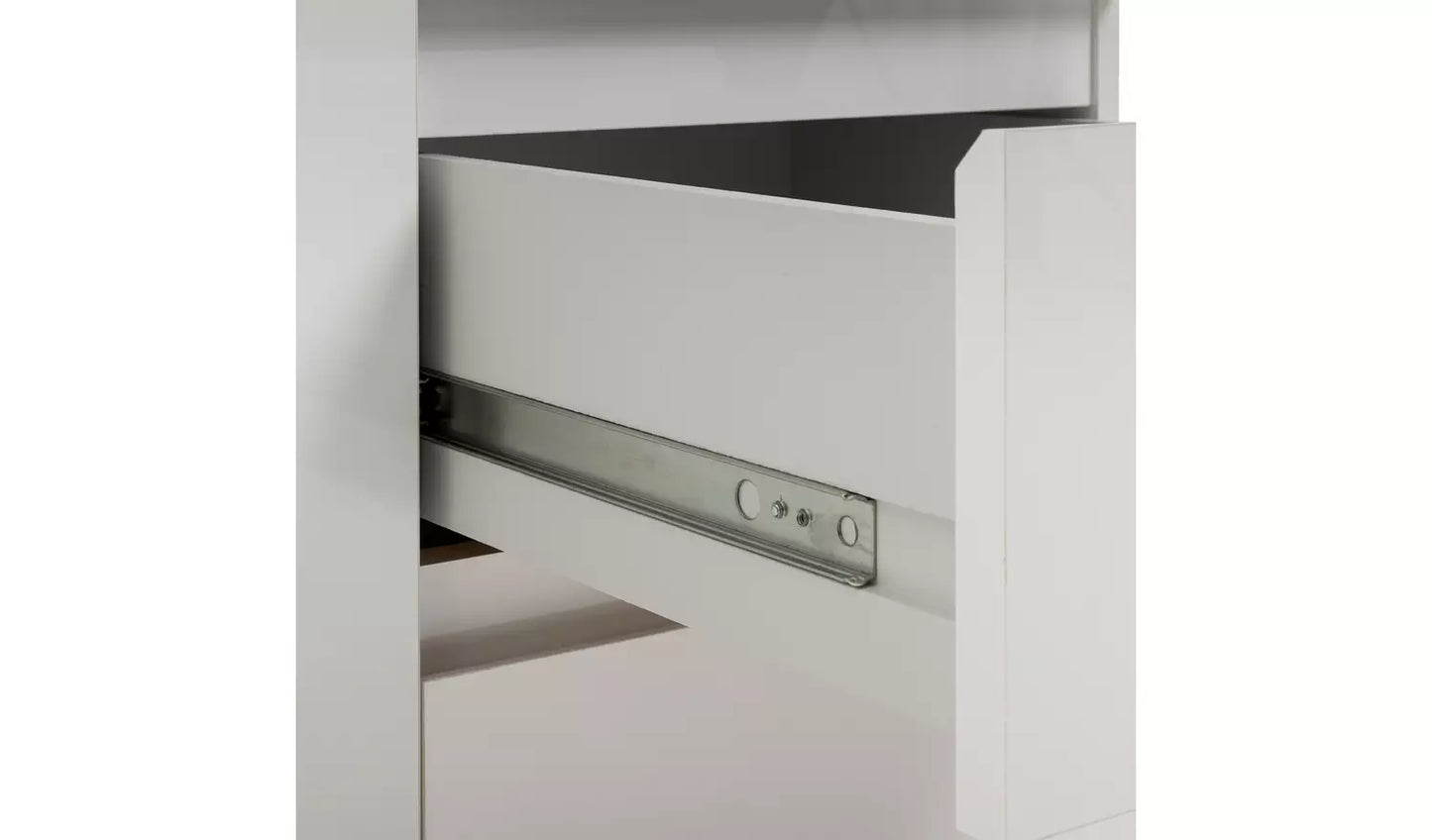 Jenson 2 Door 2 Drawer Tall Wardrobe - White Gloss