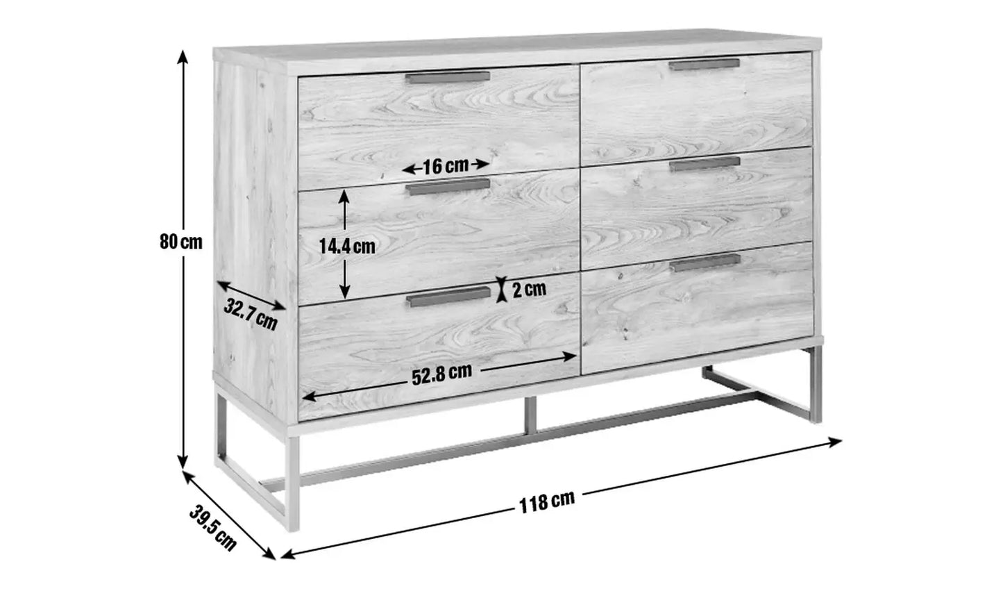 Assembled Habitat Nomad 6 Drawer Chest - Black