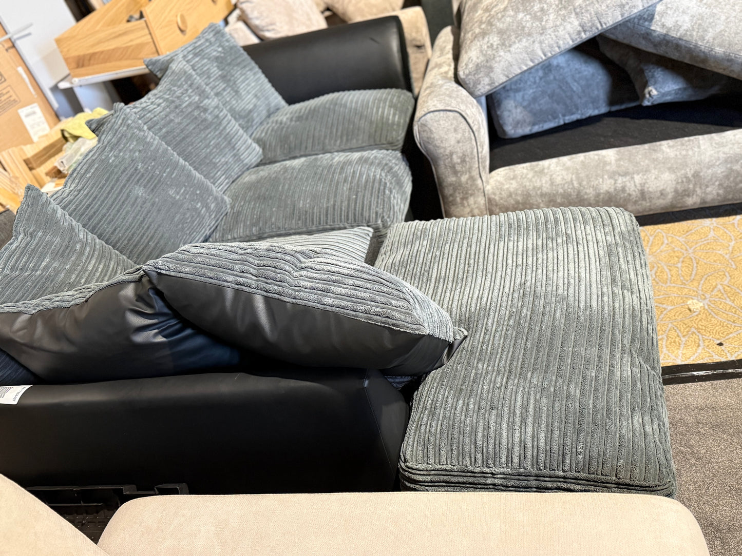 Harry Left Hand Corner Chaise Sofa - Charcoal