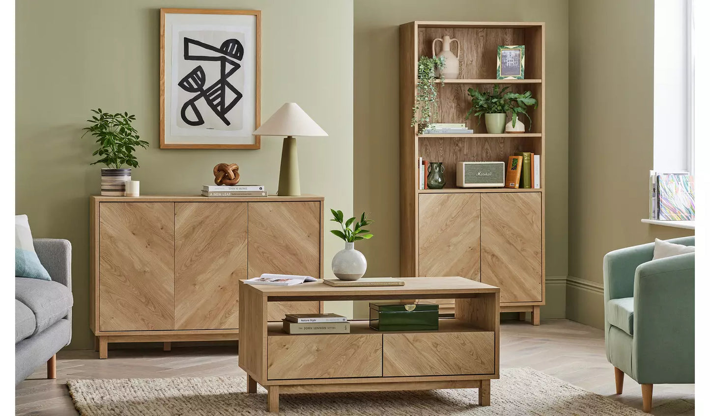 Assembled Habitat Fynn 3 Door Sideboard - Oak