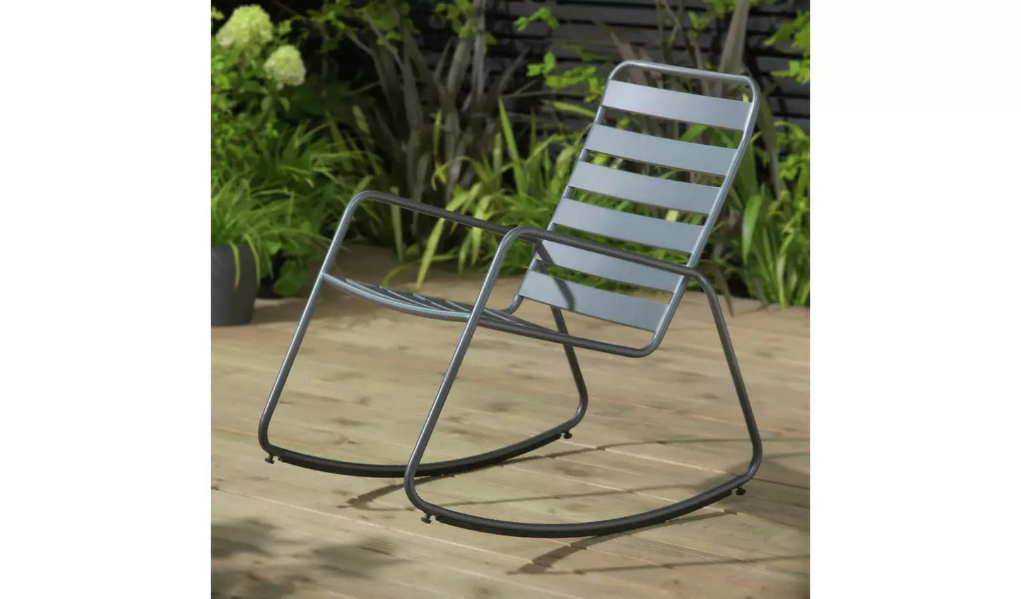 Steel Garden Rocking Chair - Charcoal