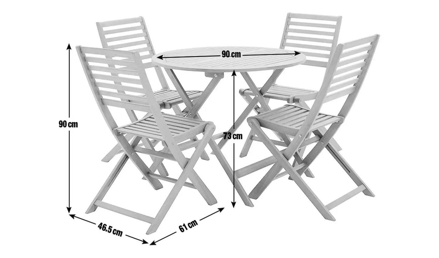 Newbury 4 Seater Folding Wooden Patio Set