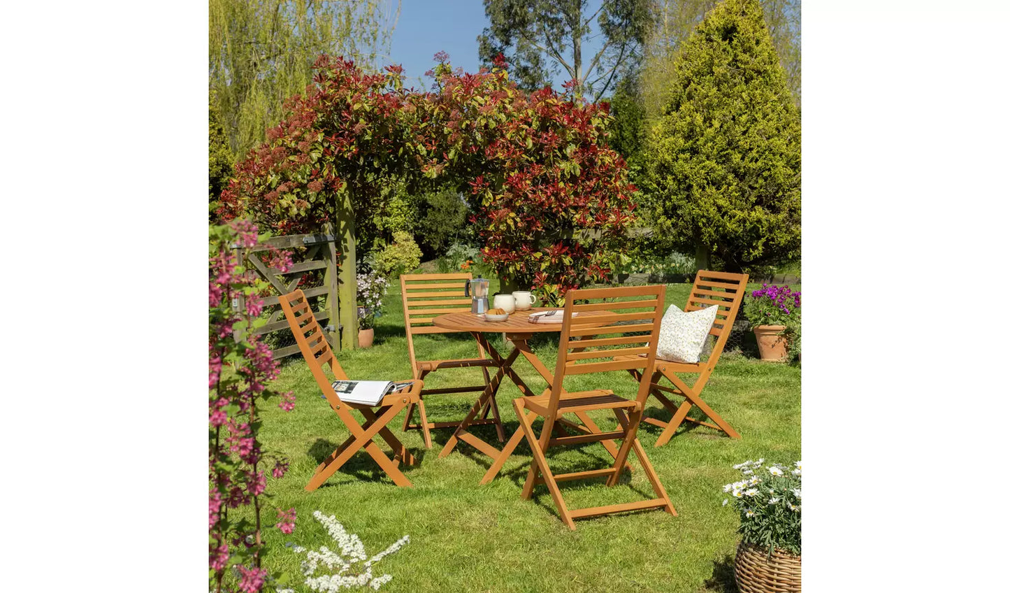 Newbury 4 Seater Folding Wooden Patio Set