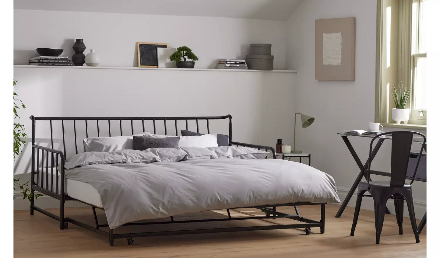 Habitat Kanso Metal Guest Bed Frame - Black NO TRUNDLE