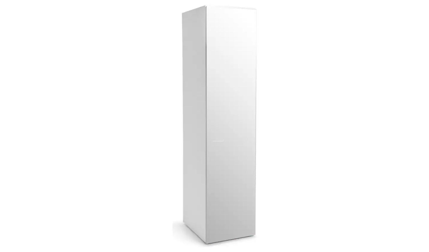 Atlas 1 Door Mirrored Tall Wardrobe - White