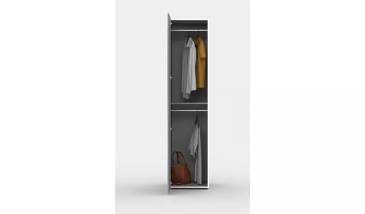 Atlas 1 Door Mirrored Tall Wardrobe - White