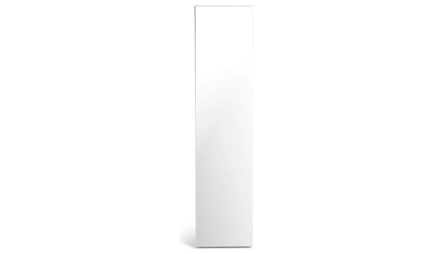 Atlas 1 Door Mirrored Tall Wardrobe - White