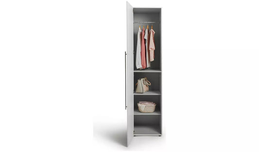 Assembled Habitat Atlas 1 Door Tall Wardrobe - White (damage)