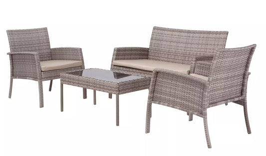Lucia 4 Seater Rattan Effect Garden Sofa Set