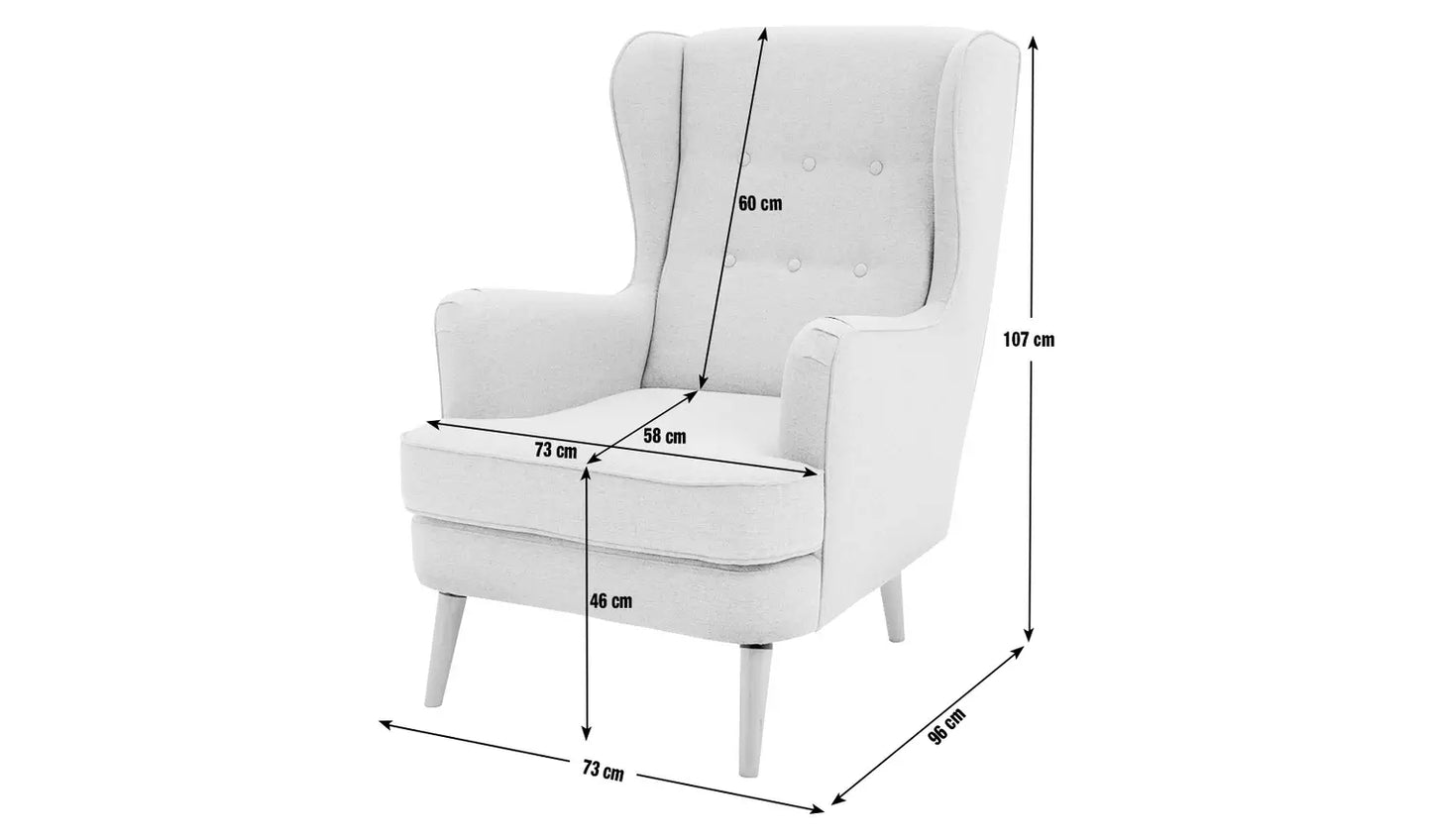 Habitat Callie Fabric Wingback Chair - Grey