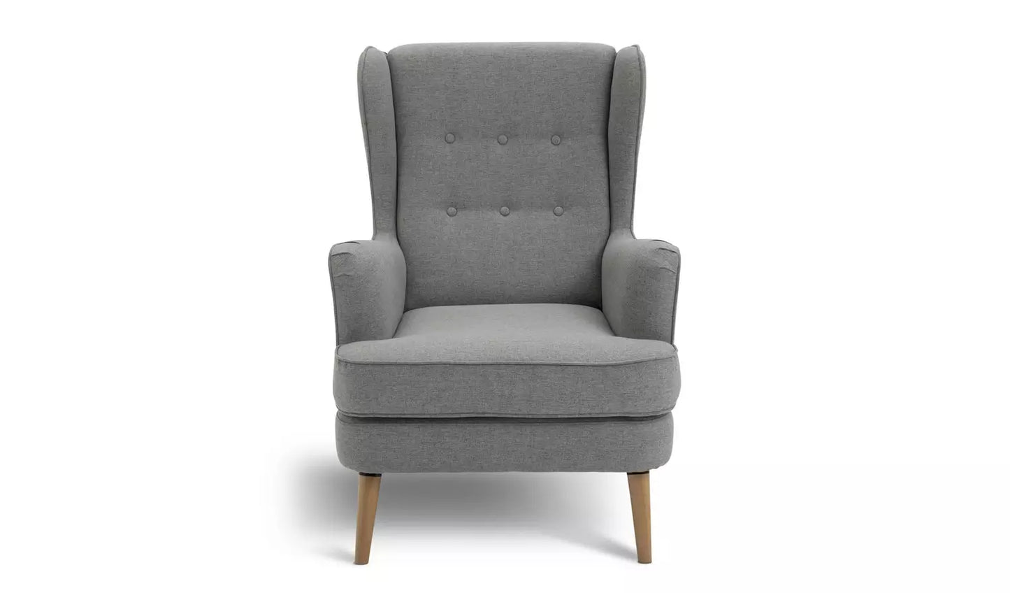 Habitat Callie Fabric Wingback Chair - Grey
