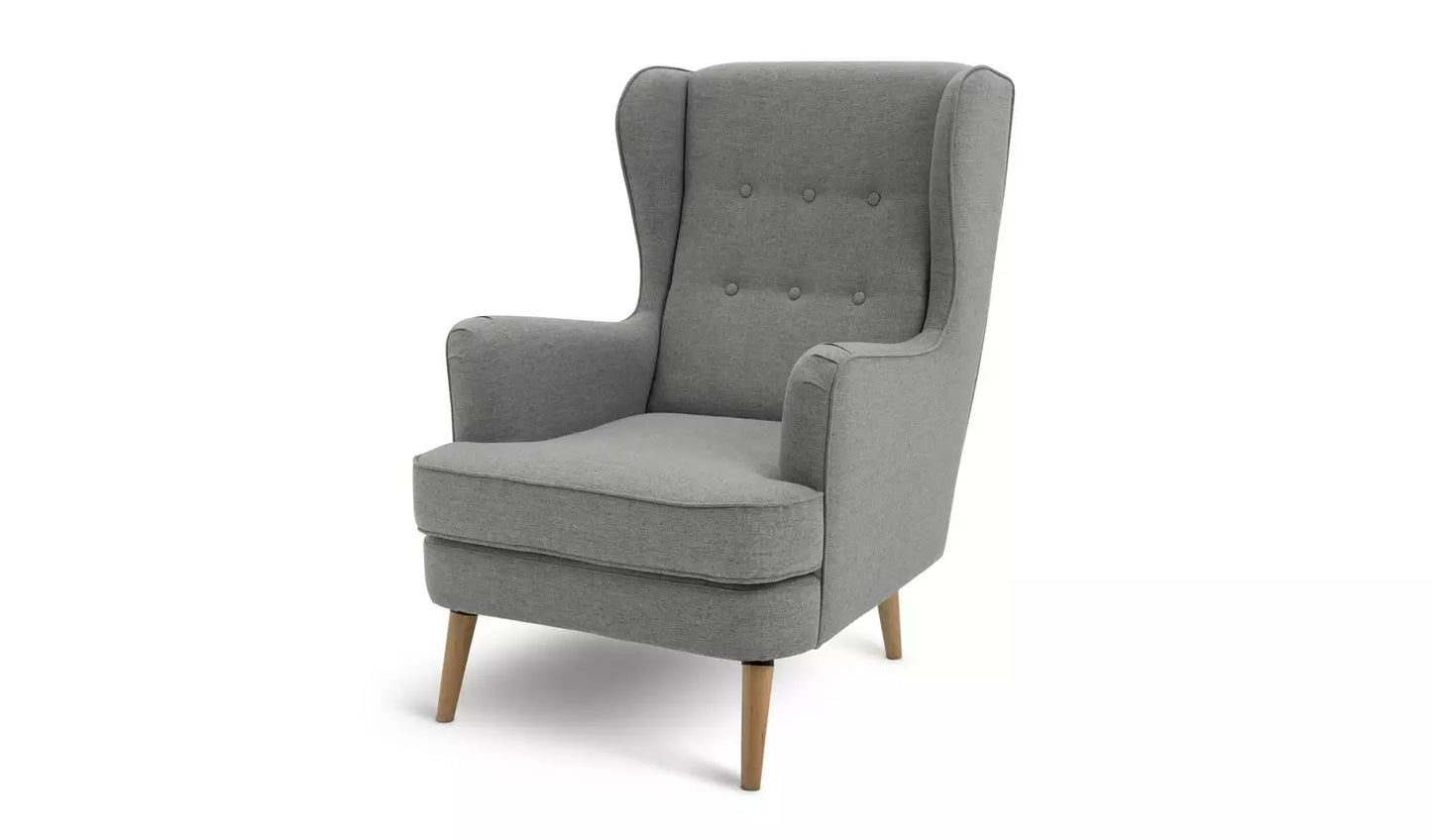 Habitat Callie Fabric Wingback Chair - Grey