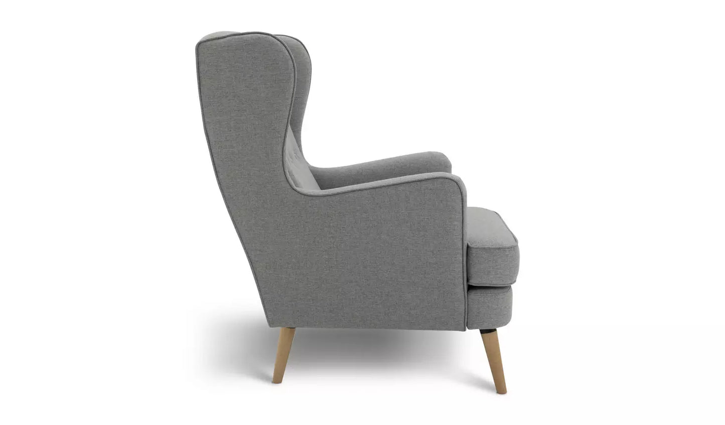 Habitat Callie Fabric Wingback Chair - Grey