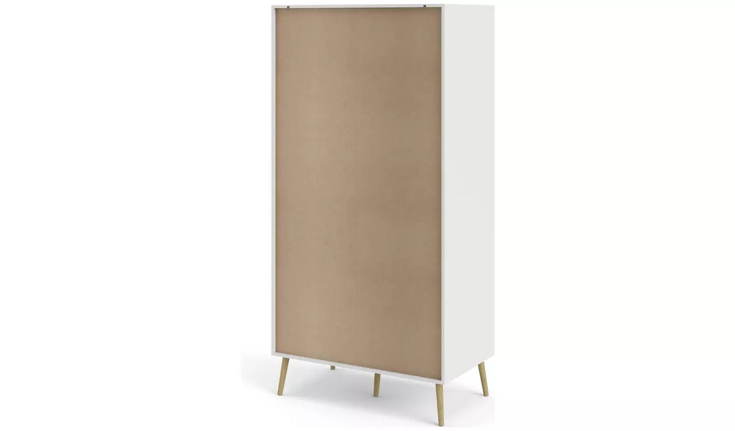 (Damage) Assembled Tvilim Oslo 2 Door 2 Drawer Wardrobe - White and Oak