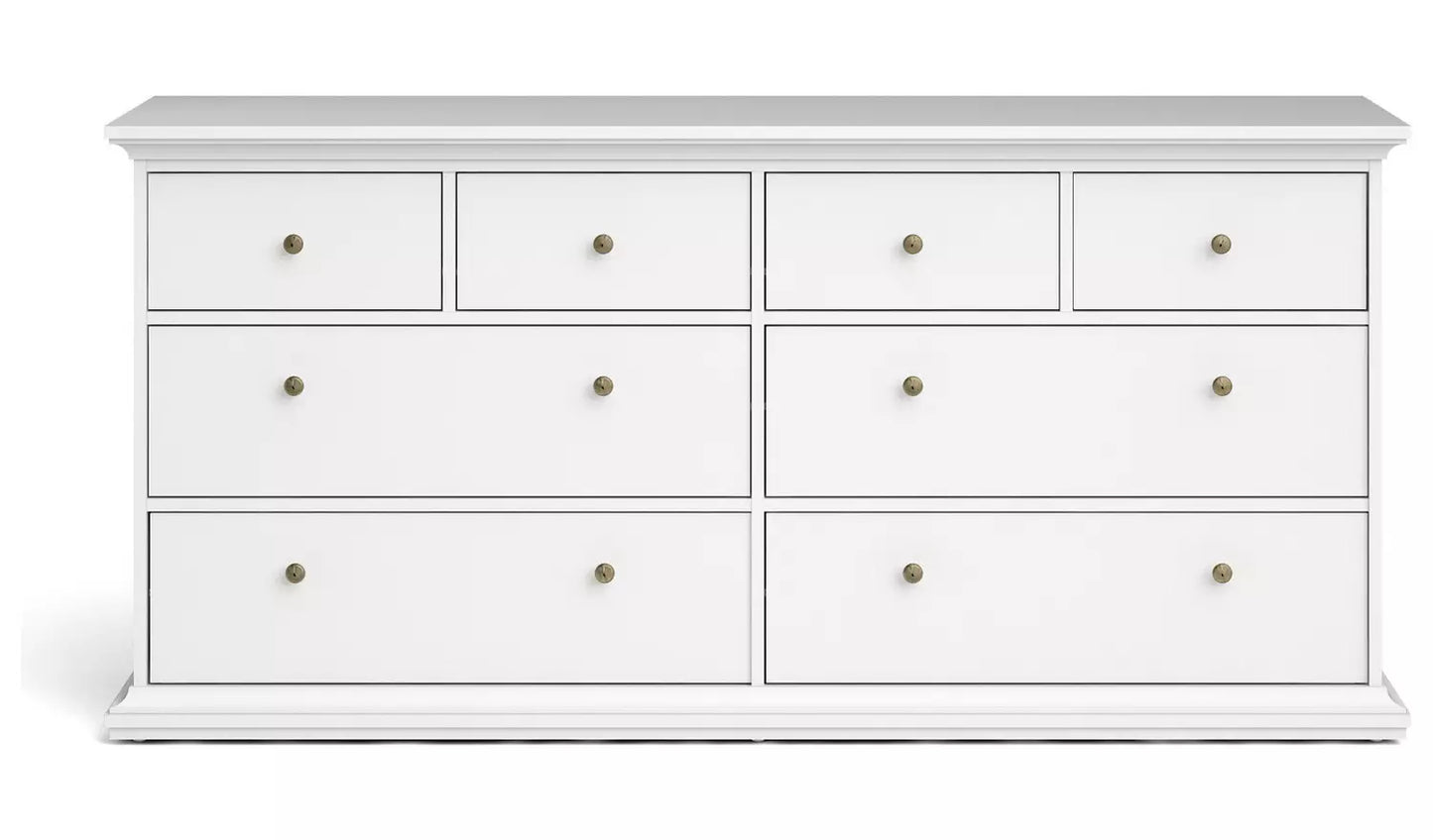 Tvilum Paris 8 Drawer Chest - White