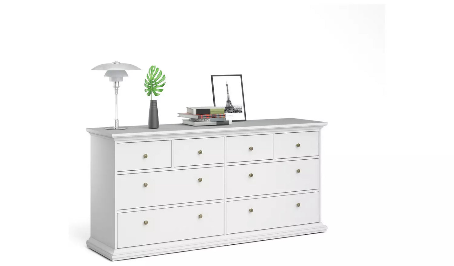 Tvilum Paris 8 Drawer Chest - White