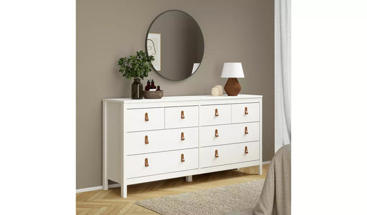 Assembled Tvilum Madrid 8 Drawer Chest - White (damage)