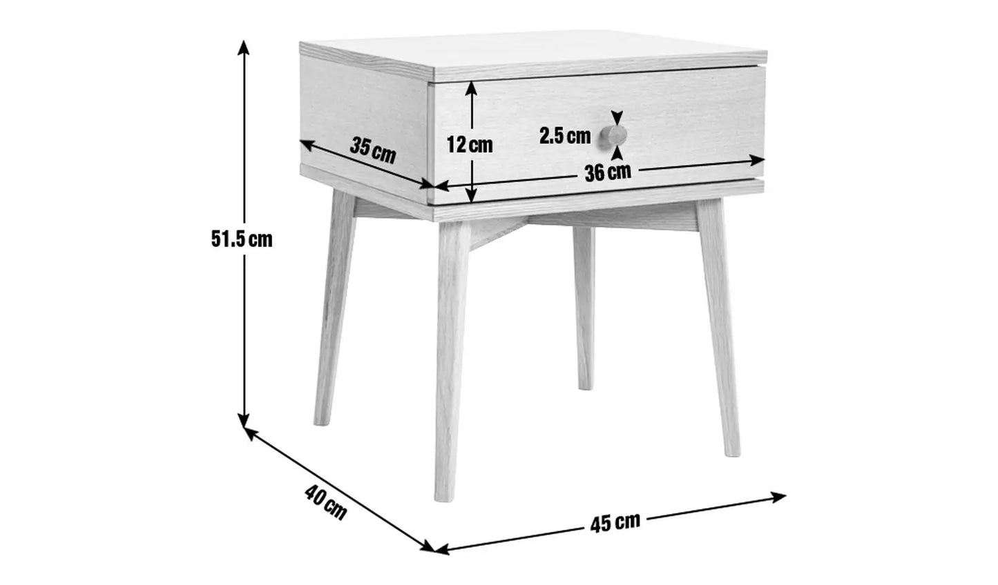 Assembled Habitat Kirk 1 Drawer Bedside Table - Walnut