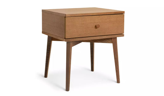 Assembled Habitat Kirk 1 Drawer Bedside Table - Walnut