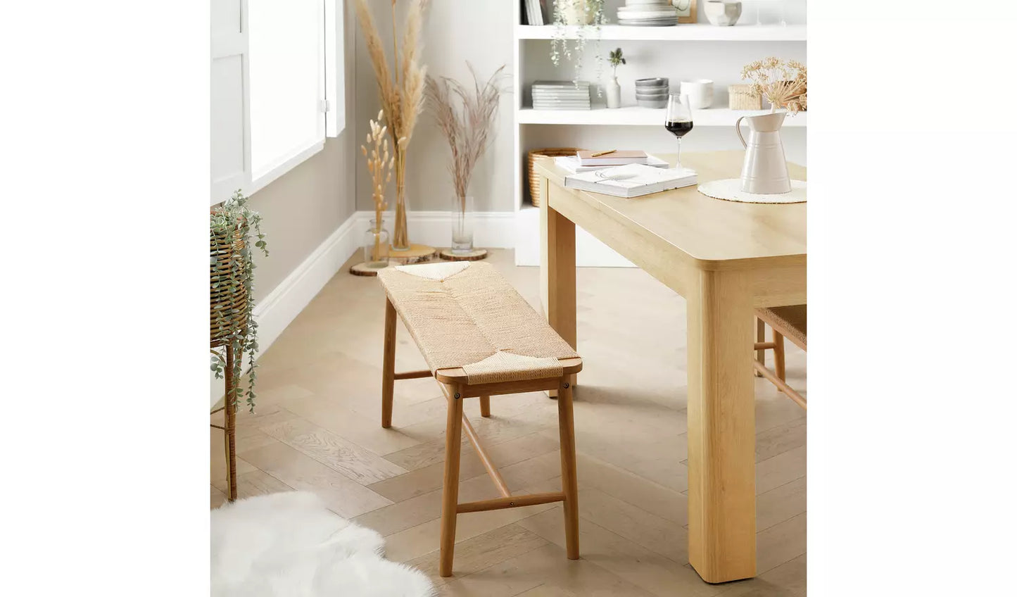 Assembled Habitat Hanna Oak Bench - Natural
