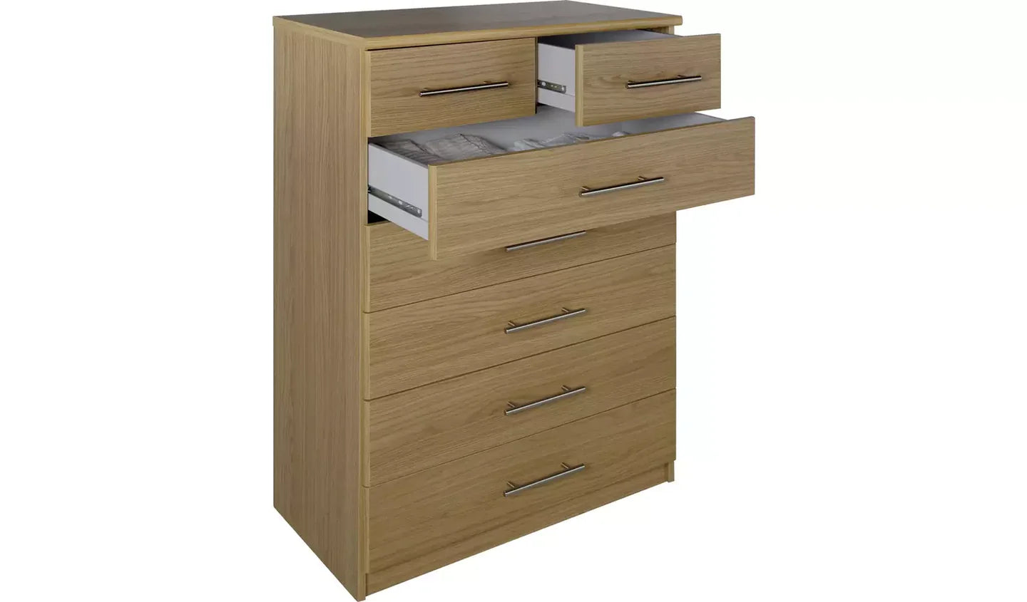 Normandy 5+2 Drawer Chest - Oak Effect